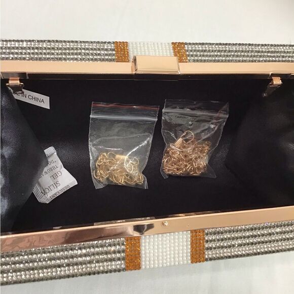 Acrylic Clutch Rhinestone $10,000 Dollar Stack Clutch Crossbody Bag New - Picture 12 of 15